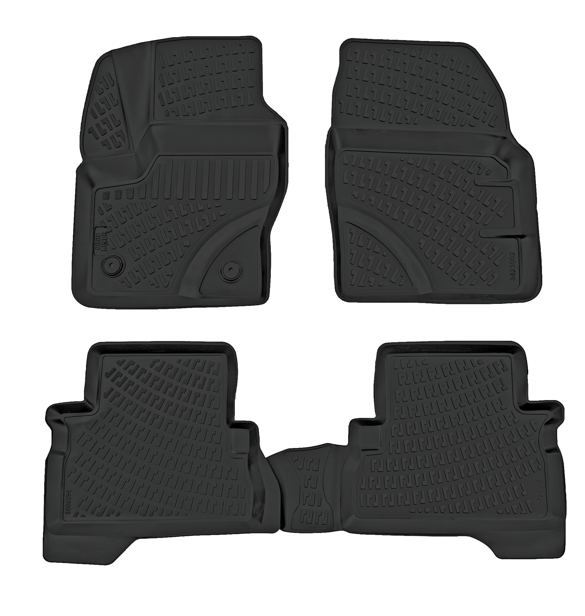 Crocliner Front and Rear All Weather Custom Fit Floor Mats for Ford