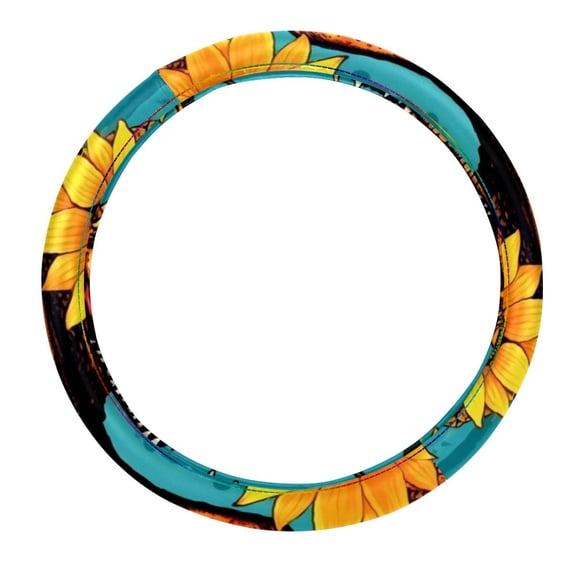 Crocodile 14.5 Inch Printing PVC Leather Auto Accessories Steering Wheel Covers