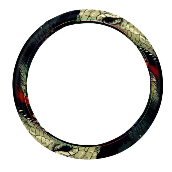 Crocodile 14.5 Inch Printing PVC Leather Steering Wheel Covers Car Wheel Covers Auto Accessories