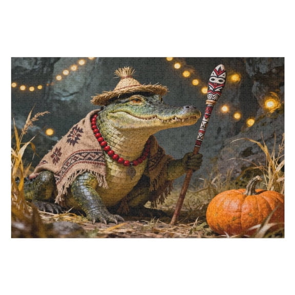 500 Piece Crocodile Halloween Riverbank Puzzle for Adults – Colorful DIY Puzzles, Perfect for Game Nights