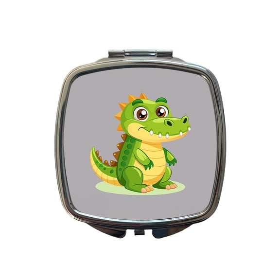 Crocodile Alligator Cute Travel Makeup Handbag Purse Small Pocket Compact Mirror