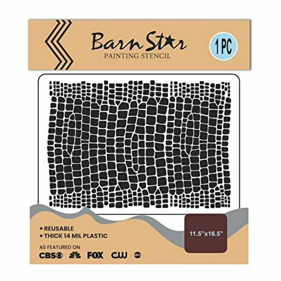 Crocodile Alligator Skin Stencil for Painting Wood Signs, Raised Plaster Stencil for Furniture, Reusable, Sturdy,