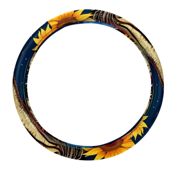 Crocodile Car Wheel Covers Steering Wheel Cover 14.5 Inch Printing PVC Leather Auto Accessories
