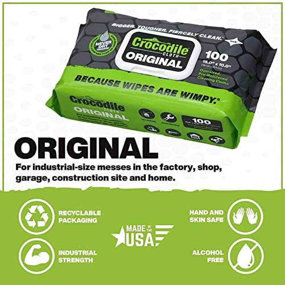 Crocodile Cloth Industrial Hand & Tool Cleaning Wipes HeavyDuty 10