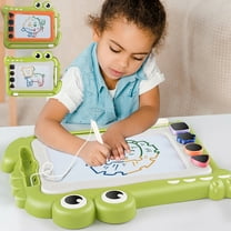 Crocodile Colored Drawing Board, DIY Graffiti Magnetic Exercise Drawing Pad, Magnetic Handwriting Board, Colorful Erasable Doodle Board, Erasable Pad, Equipped with Sliding Eraser
