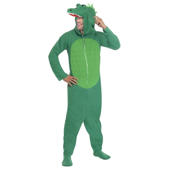 Crocodile Costume Adult Green Animal Medium Male Fancy Dress Party Book Week Halloween