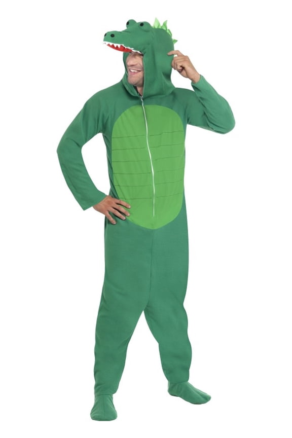 Crocodile Costume Adult Green Animal Medium Male Fancy Dress Party Book Week Halloween