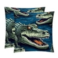 thumbnail image 1 of Crocodile Covers Throw Pillow Set - 2 Pack Throw Pillow Inserts Included - Unique Patterns - 16x16, 18x18, 20x20 Inches for Home Decor - Throw Pillow - Decorative Pillows, 1 of 6