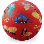 Crocodile Creek 2166-4 Little Builder Construction Vehicles Playground Balls, 7", Red/Blue/Teal/Orange/Yellow/Black/White