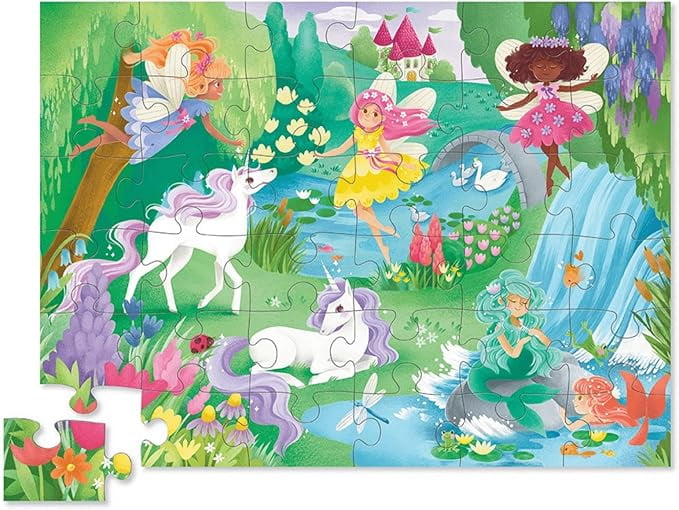 Crocodile Creek Puzzle Rond 24 pièces - Rouge/Bleu/Violet/Orange/Jaune - 4130-3