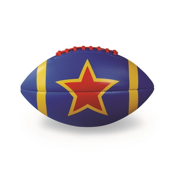 Crocodile Creek Football for Kids Ages 3 and Up - Inflatable Ball for Flag Football Games and Outdoor Sports - Made from Rubber - Red Star - 9-inch Length