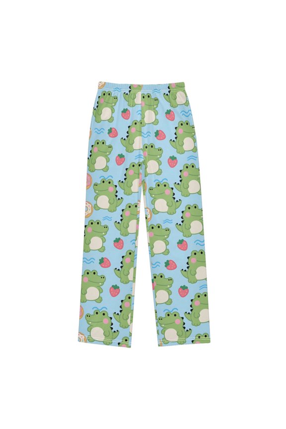 Crocodile Donut Pattern Pajama Pants Soft Lightweight Lounge Pants Bottoms Sleep Pants Warm Comfy