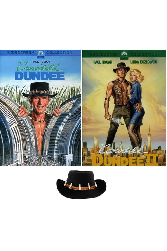 Crocodile Dundee Double Feature One Two 1 2 Paul Hogan 2 DVD Set Includes Glossy Print Dundee Hat Art Card