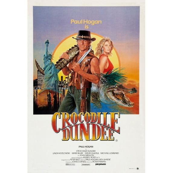 Crocodile Dundee Movie Poster Print Art Poster 24x36 Multi-Color Square Adults Best Posters