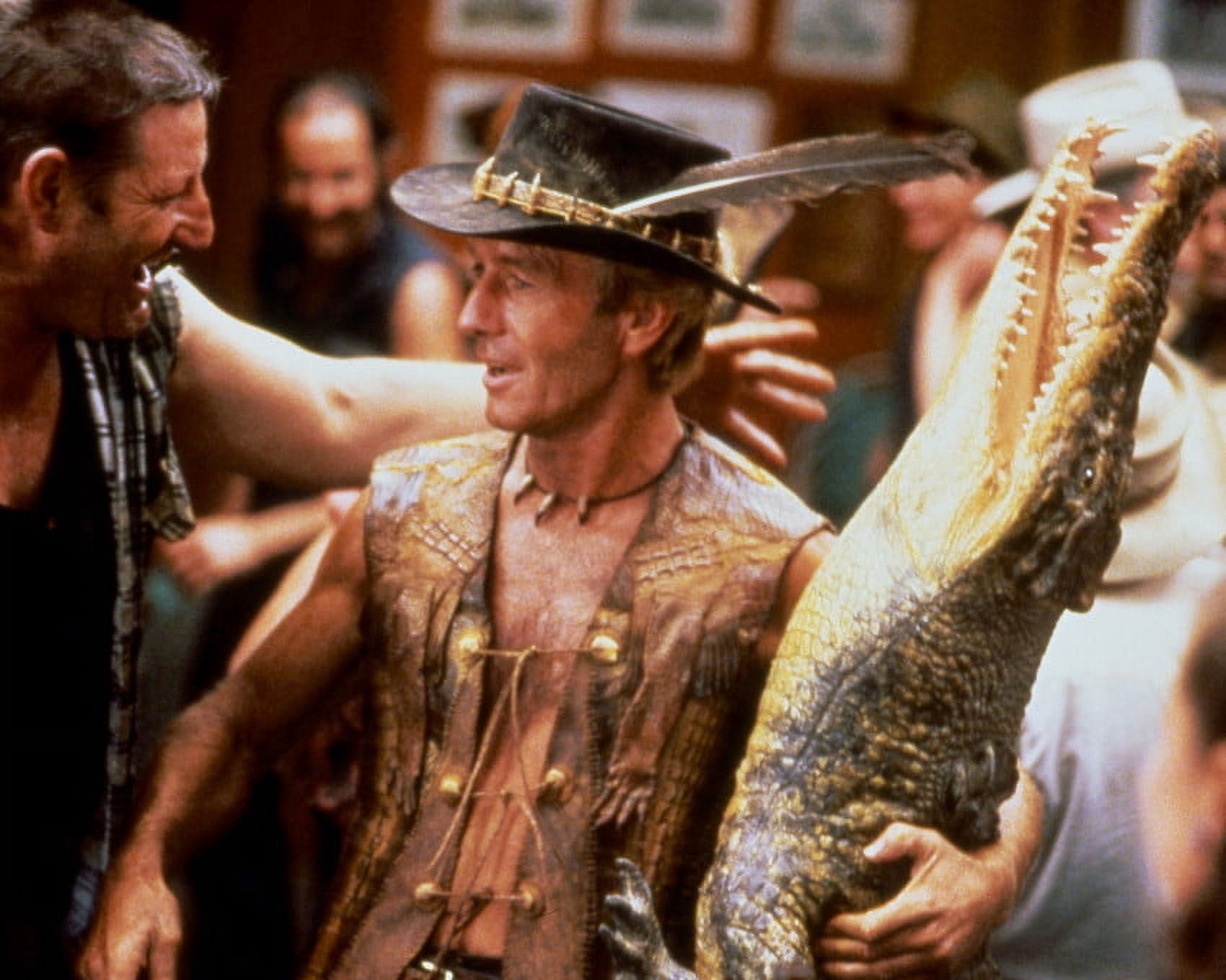 Crocodile Dundee Paul Hogan Holding Stuffed Crocodile in Bar 24x36 ...