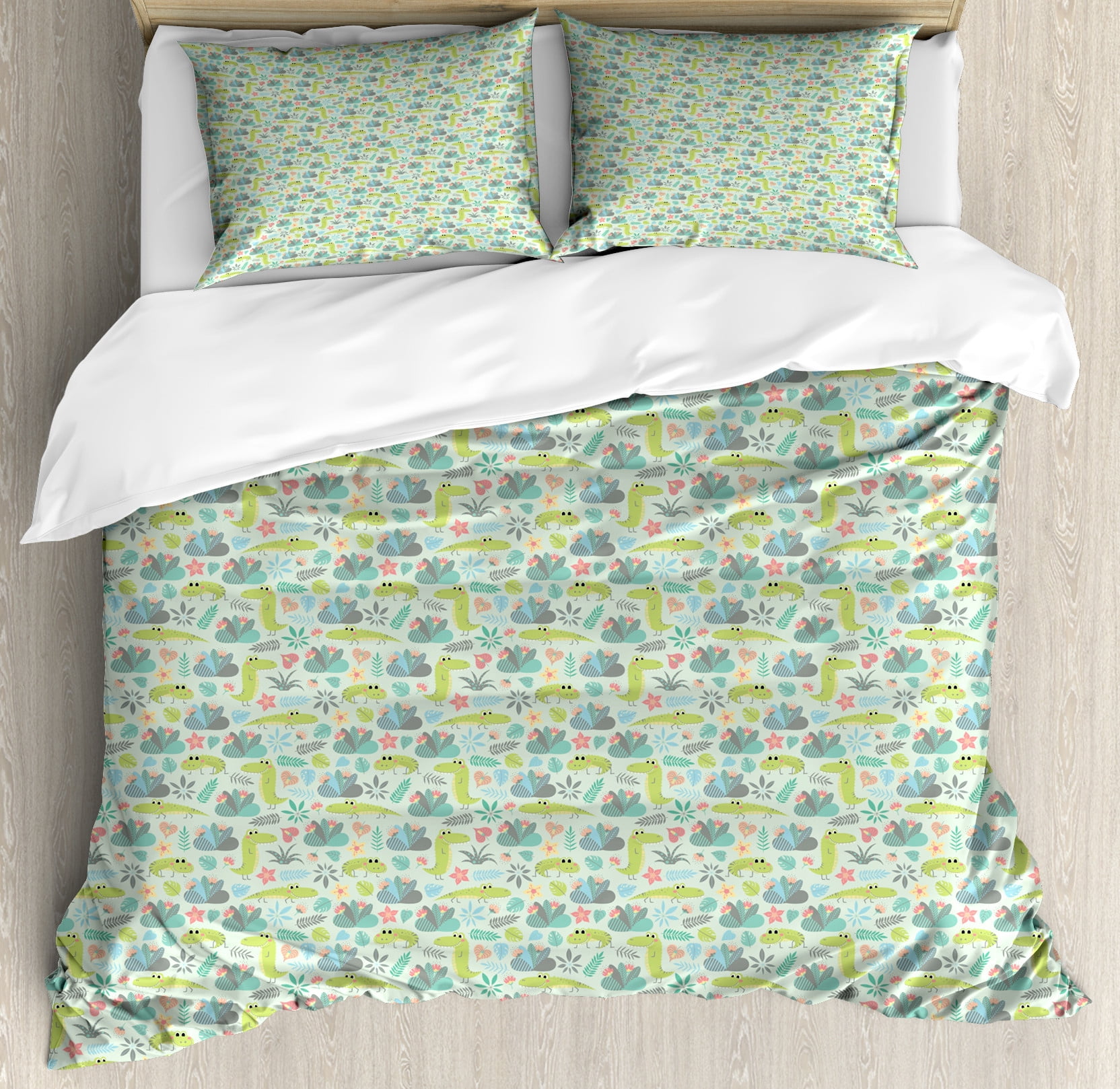 Crocodile Print Pattern Duvet Cover Bedding Set