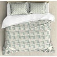 thumbnail image 1 of Crocodile Duvet Cover Set, Geometric Animal Zigzags and Polka Dots, Decorative 3 Piece Bedding Set with 2 Pillow Shams, Calking Size, Maroon Beige, by Ambesonne, 1 of 2