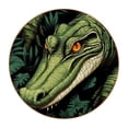 thumbnail image 1 of Crocodile Elegant Microfiber Leather Round Coasters (6PCS) – 11x11 cm/4.3x4.3 in Set for Drinks, Table , Home Decor, 1 of 6
