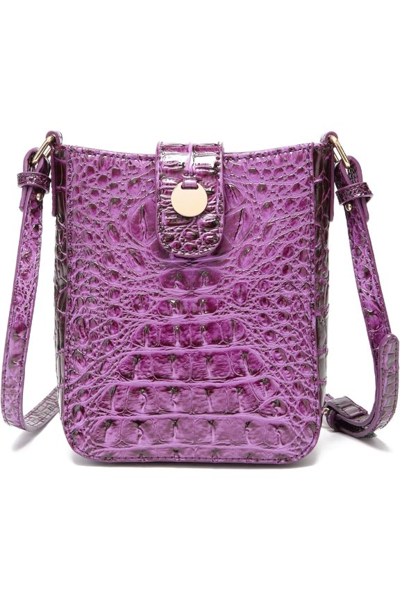 Crocodile Embossed Small Crossbody Bag Fashionable Buckle Decoration Women's Luxury Wallet