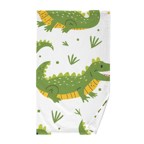 Crocodile Hand Drawn Cotton Face Towel Soft Hand Towel Absorbent Bathroom Towel for Kitchen Hotel
