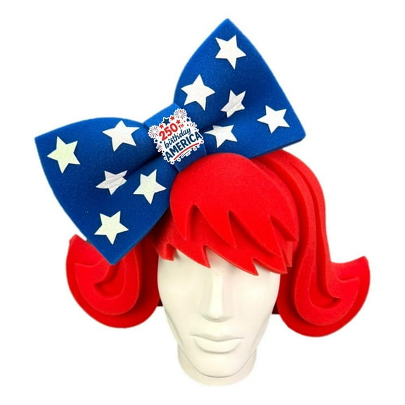 Giant 250th Birthday America Foam Wig, Red/White/Blue, Patriotic by Way To Celebrate