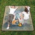 thumbnail image 1 of Crocodile Hearts Yellow Beach Blanket Outdoor Picnic Blanket 78"x 78" Waterproof Foldable for Beach Camping Travel Hiking Grass Lawn Park, 1 of 5
