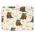 thumbnail image 1 of Crocodile Hugging Heart Pattern Drying Dish Mat Quick Drying Absorbent Soft Durable for Kitchen 18" x 24", 1 of 10