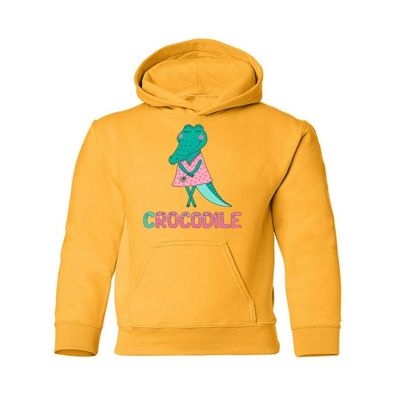 Crocodile In A Dress Hoodie Juniors - Youth Hoodie, Small