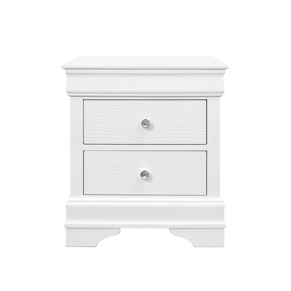 Crocodile - Inspired Shaker Nightstand | Crystal Decor for Bedside Storage | Tapered Base for Balance | Meets Compact Bedroom Storage Demands