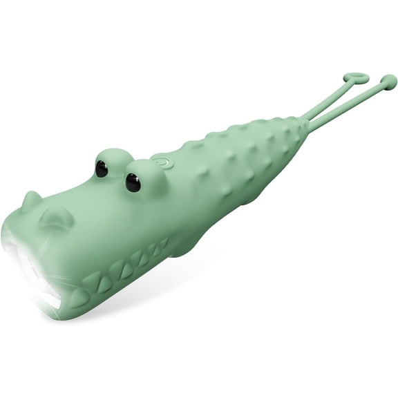 Crocodile Kids Flashlight Rechargeable, LED Flashlight for Boys & Girls, Fun Lightweight Flashlights for School Kid for Camping & Outdoor Adventures, Birthday Gift,1 Pack-Crocodile