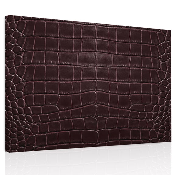 Crocodile Leather Texture Canvas Print Wall Art, Luxury Brown Wall Decor Modern Artwork Paintings Pictures for Living Room Framed and Stretched Ready to Hang 20" x 24"