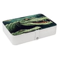 thumbnail image 1 of Crocodile PU Leather Jewelry Organizer Box Necklace Holder with Removable Compartment - Portable, 1 of 6
