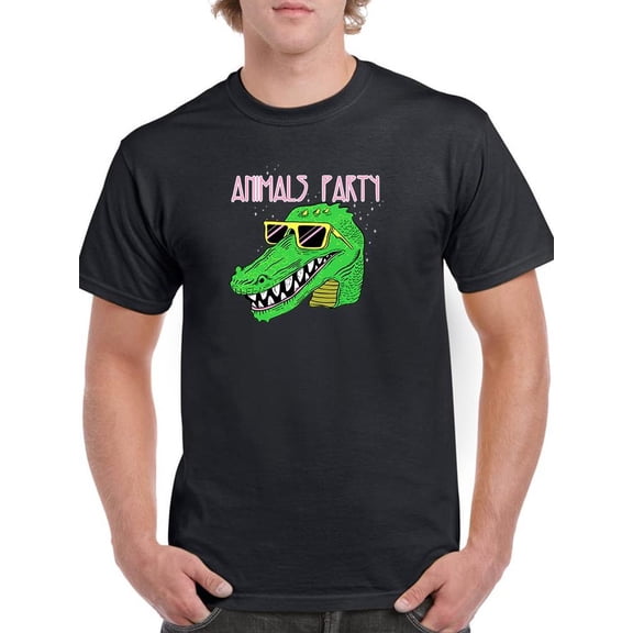Crocodile Party Glasses T-Shirt Men -Image by Shutterstock, Male x-Large