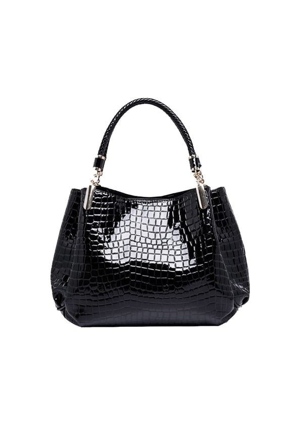 Crocodile Pattern Handbag for Women, Large Capacity Tote Bag with Detachable Shoulder Strap, Lightweight Faux Leather Purse for Travel, Work, and Evening Events