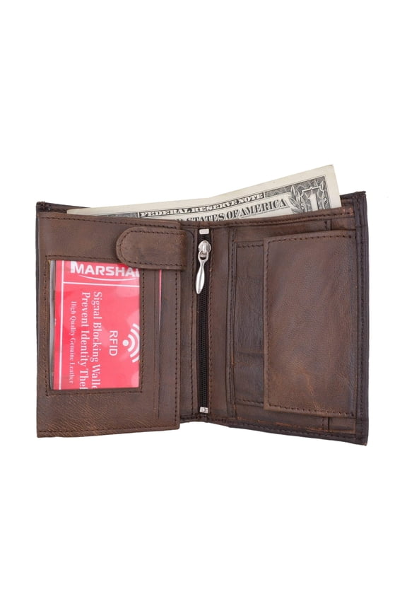 Crocodile Pattern RFID Blocking Premium Leather European Style Bifold Trifold Wallet with ID Window RFIDP518CR (C)