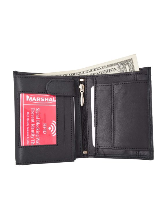 Crocodile Pattern RFID Blocking Premium Leather European Style Bifold Trifold Wallet with ID Window RFIDP518CR (C)