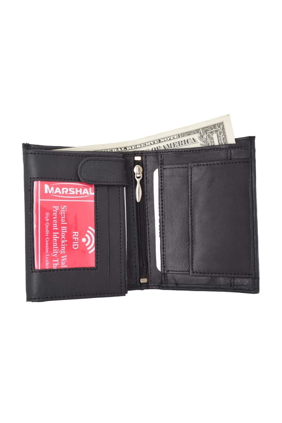 Crocodile Pattern RFID Blocking Premium Leather European Style Bifold Trifold Wallet with ID Window RFIDP518CR (C)