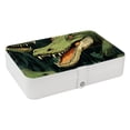 thumbnail image 1 of Crocodile Portable PU Leather Jewelry Organizer Stand Display Case Earring Organizer with Removable Compartment, 1 of 6