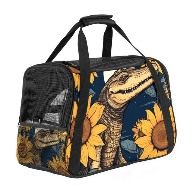Crocodile Premium Fabric Cat Carrier Bag Durable 900D Oxford Cloth