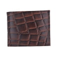 thumbnail image 1 of Crocodile Print Cowhide Leather Bifold Wallet with Flip ID Window & Credit Card Slots 71053 CR, 1 of 42