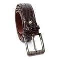 thumbnail image 1 of Crocodile Print Men's PU Leather Designer Dress Belt (M/L, BROWN), 1 of 8