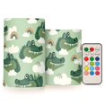 thumbnail image 1 of Crocodile Rainbow Cloud Pattern Flameless LED Candle Set with Remote, Battery Operated Color Changing Pillar Candles, Set of 2, 1 of 7