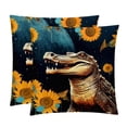 thumbnail image 1 of Crocodile Set of 2 Velvet Throw Pillow Covers with Unique Patterns in 16x16, 18x18, 20x20 Inches for Throw Pillow Inserts for Various Occasions, 1 of 6
