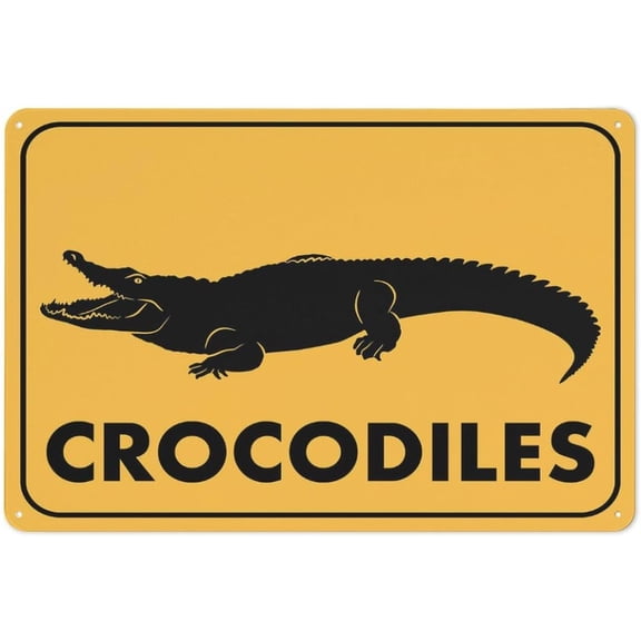 Crocodile Sign Safe Sign, Signs Outdoor, 8"x12", Sign For Home, Business, Driveway Alert