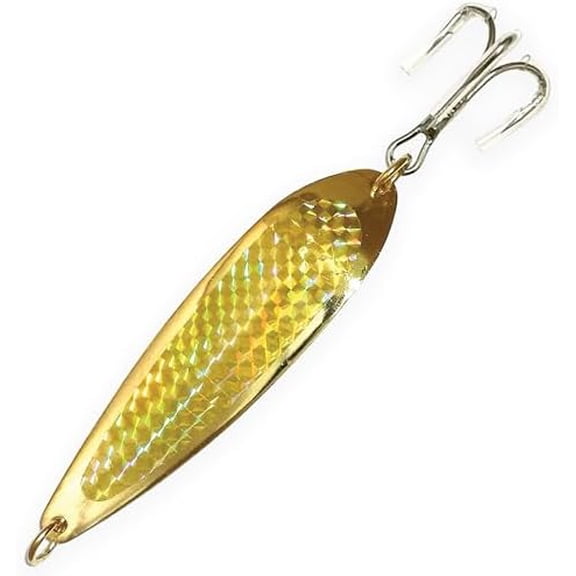 Crocodile Spoon Fishing Lures 3oz, 6 Pcs Gold with Gold Tape and Treble Hooks, for Saltwater & Freshwater Casting, Includes Heavy-Duty Hook Setup, Ideal for Tuna, Bass, Trout, Walleye & More