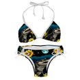 thumbnail image 1 of Crocodile Starry Sky Sunflower Detachable Sponge Adjustable Strap Bikini Set Two-Pack Swim Suits - Ideal for Beach and Pool Scenes, 1 of 6