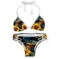 thumbnail image 1 of Crocodile Starry Sky Sunflower Swimsuit Bikini Set with Detachable Sponge and Adjustable Strap, Two-Pack for Swimming Pool and Beach Parties, 1 of 6