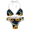 thumbnail image 1 of Crocodile Starry Sky Sunflower Women's Swimsuit Bikini Set with Detachable Sponge, Adjustable Strap, Two-Pack - Ideal for Beach, Pool, Swim Parties, 1 of 6