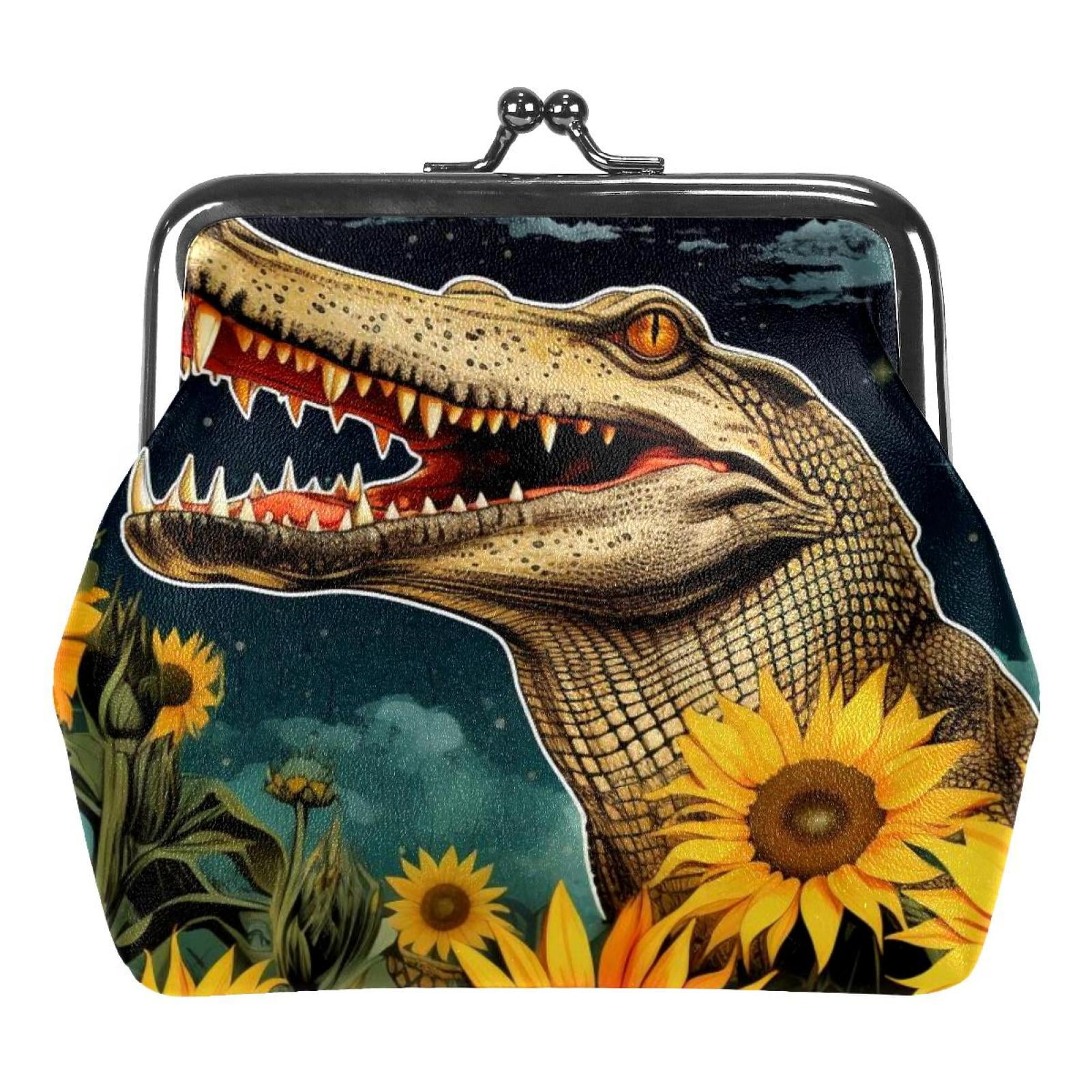 Crocodile Starry Sunflower Coin Purse Kiss Lock Change Purse Vintage ...