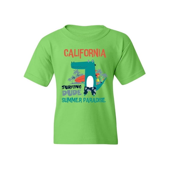 Crocodile, Surfing Dude T-Shirt Juniors -Image by Shutterstock, Small